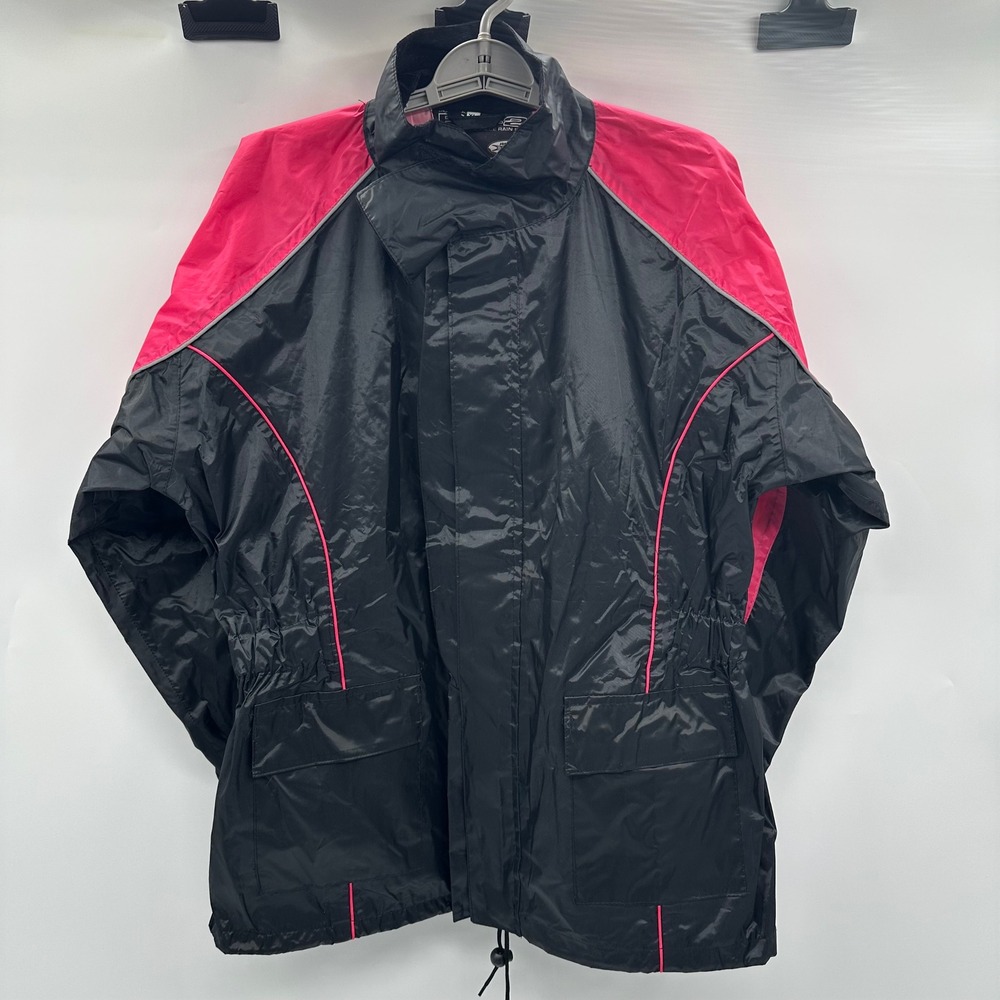 Joe Rocket RS-2 Ladies Motorcycle Rain Jacket XL Black Pink Waterproof Touring